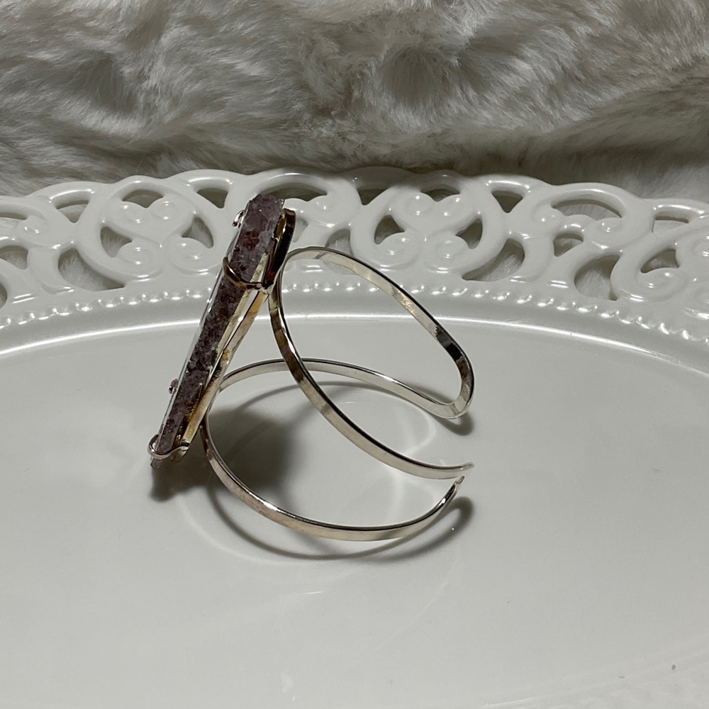 Silver Geode Cuff Bracelet - Picture 8 of 9